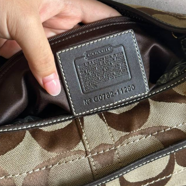 Authentic Vintage Coach Signature Hobo Bag