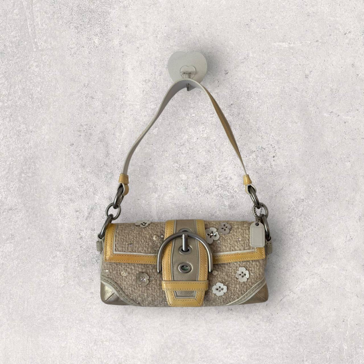 Authentic Vintage Coach Soho Flap Tweed Shoulder Bag Limited Edition