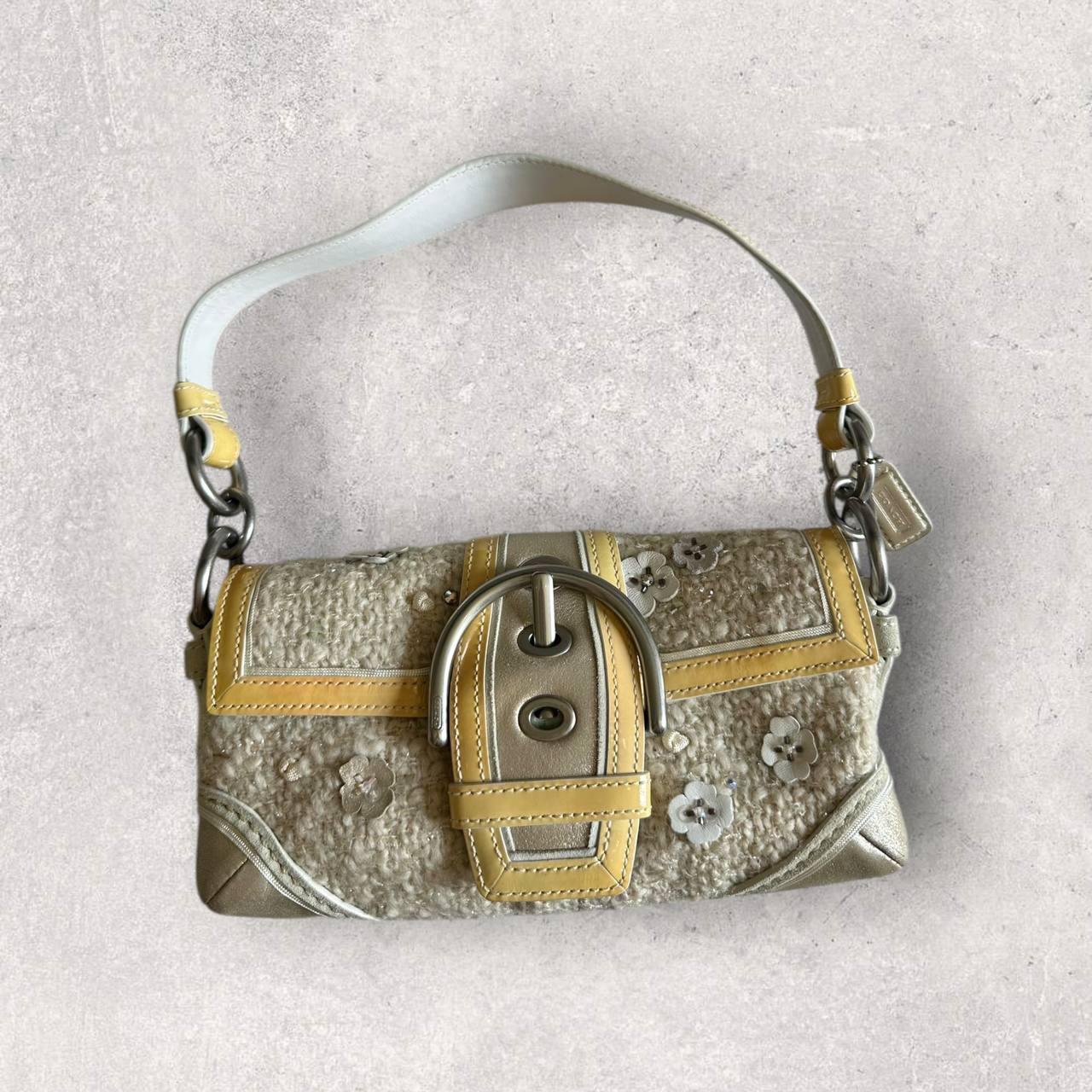 Authentic Vintage Coach Soho Flap Tweed Shoulder Bag Limited Edition
