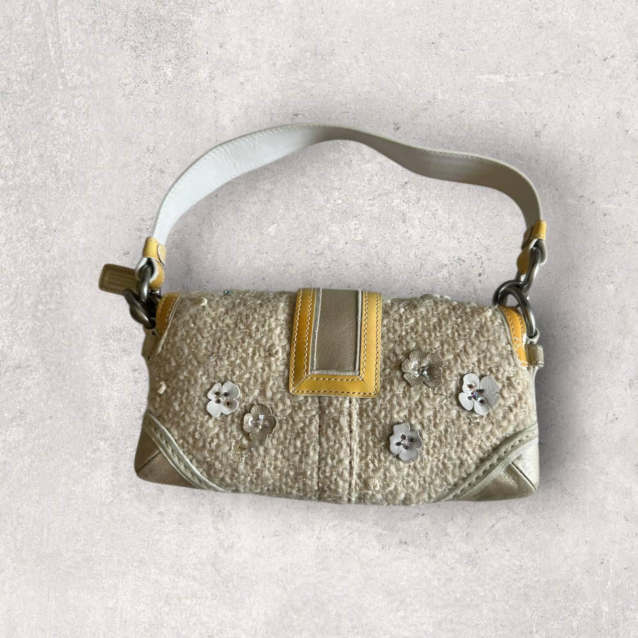 Authentic Vintage Coach Soho Flap Tweed Shoulder Bag Limited Edition