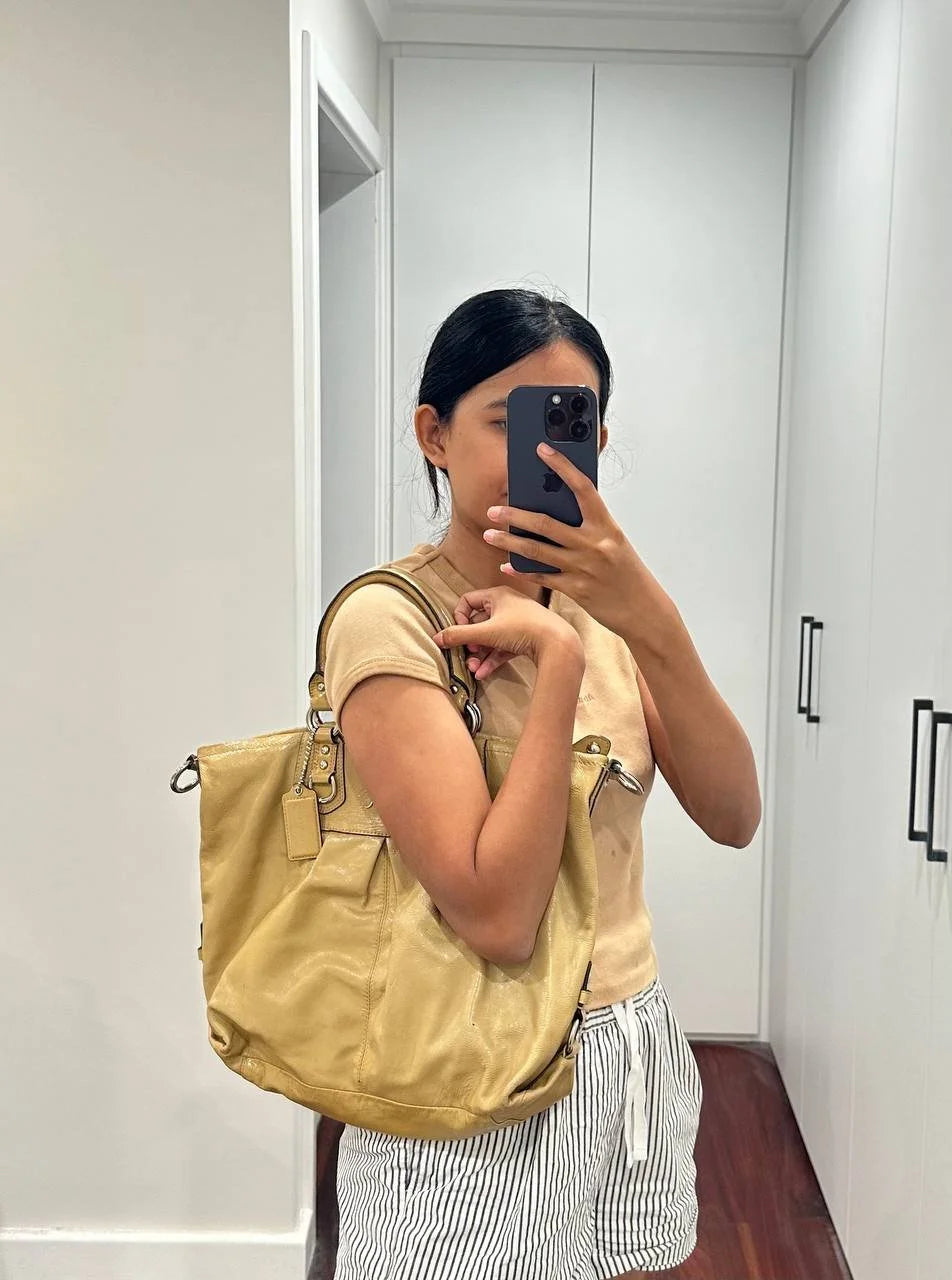 Authentic Vintage Coach Patent Leather Shoulder Bag