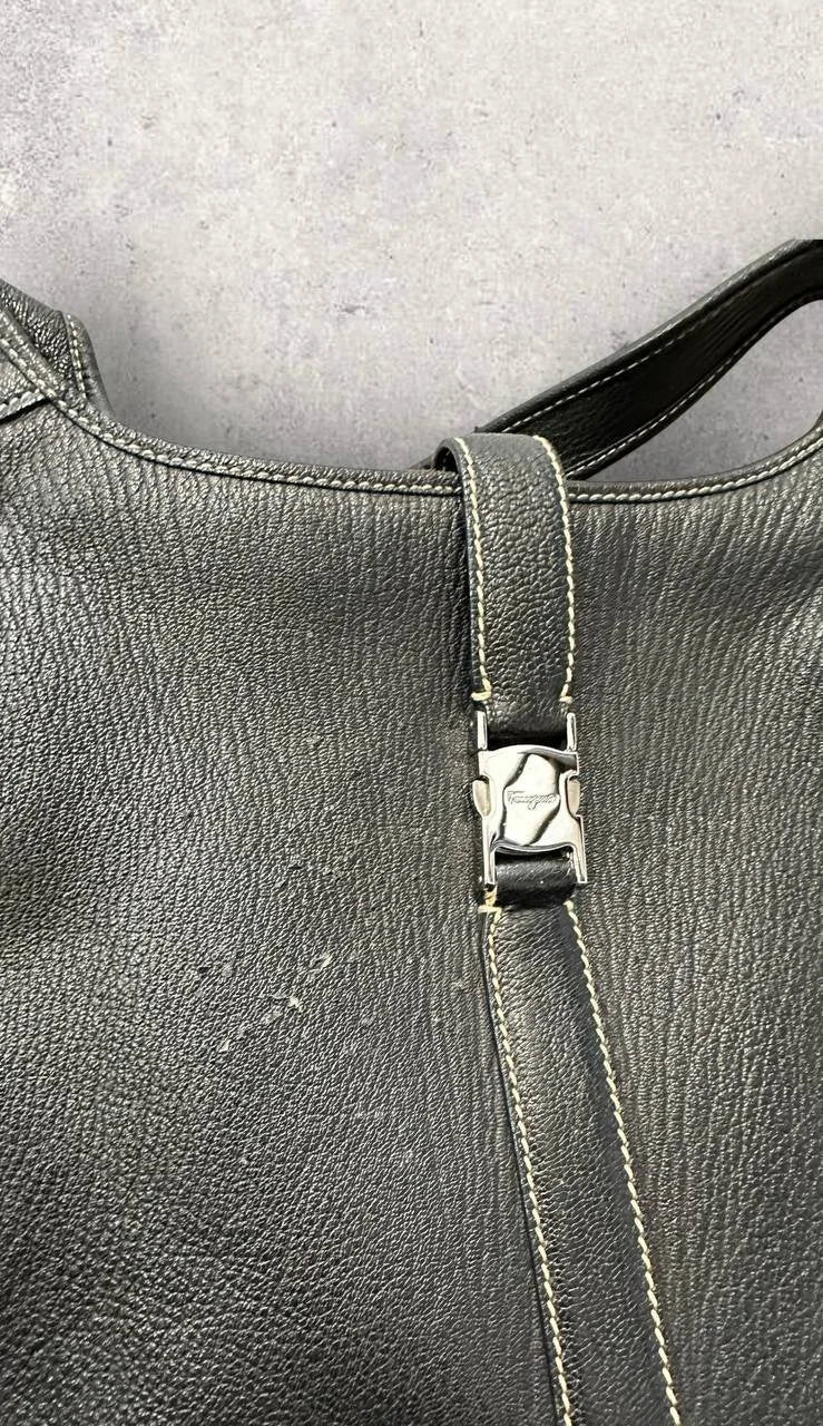 Authentic Vintage Ferragamo Leather Shoulder Bag