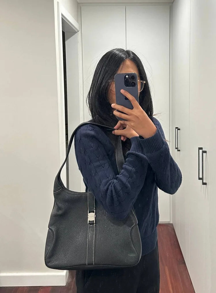 Authentic Vintage Ferragamo Leather Shoulder Bag