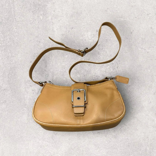 Authentic Vintage Coach Buckle Leather Crossbody Bag