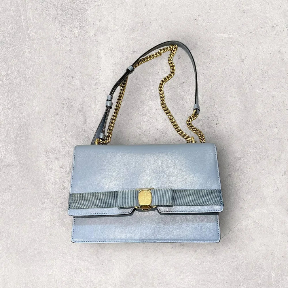 Authentic Salvatore Ferragamo Vera Bow Bag