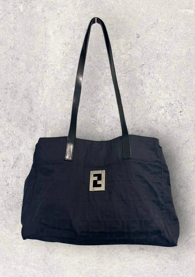Authentic Vintage Fendi Zucca Nylon Tote Bag