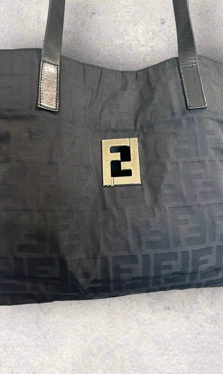 Authentic Vintage Fendi Zucca Nylon Tote Bag