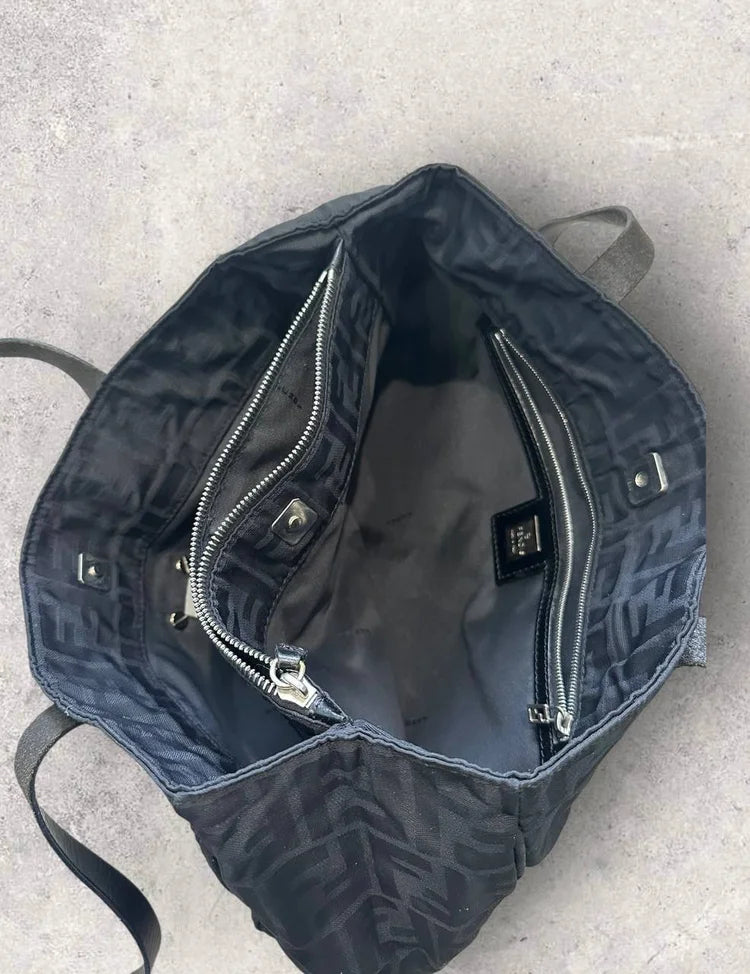 Authentic Vintage Fendi Zucca Nylon Tote Bag