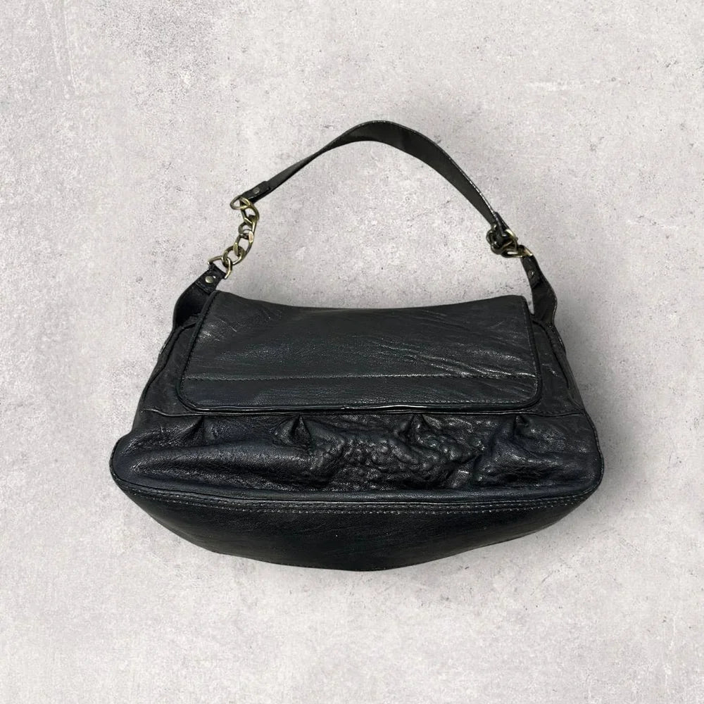 Authentic Vintage Fendi Buckle B Patent Leather Shoulder Bag