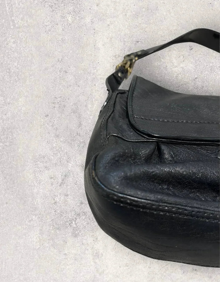 Authentic Vintage Fendi Buckle B Patent Leather Shoulder Bag