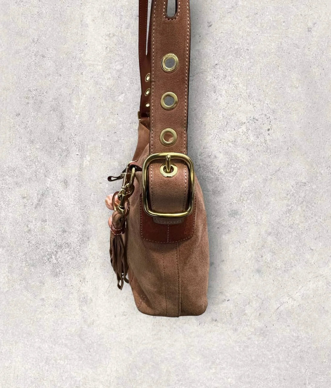 Authentic Vintage Coach Suede Shoulder Bag