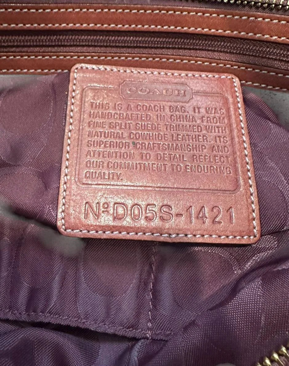 Authentic Vintage Coach Suede Shoulder Bag