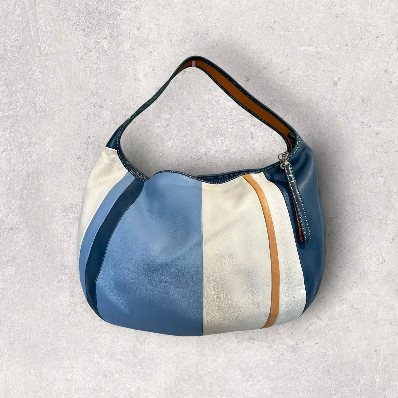 Authentic Vintage Coach Ergo Stripe Wavey Hobo Bag Rare