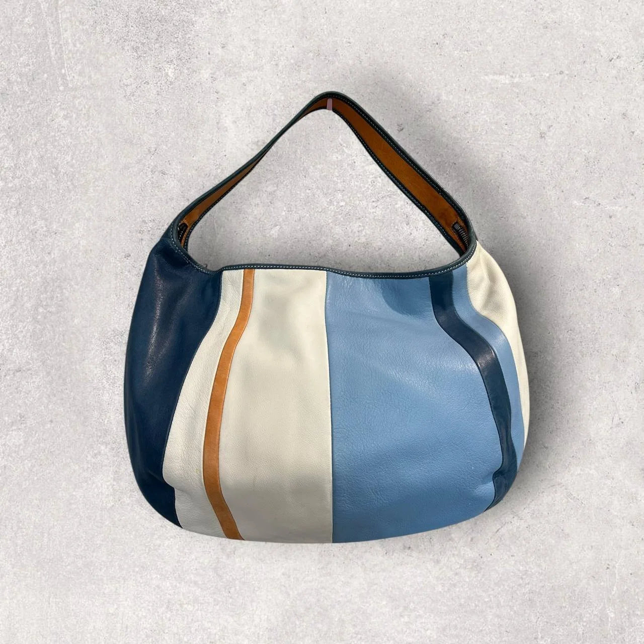 Authentic Vintage Coach Ergo Stripe Wavey Hobo Bag Rare