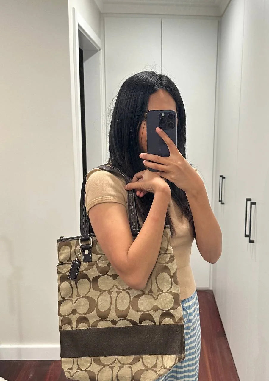 Authentic Vintage Coach Signature Tote Bag