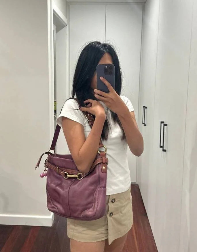 Authentic Vintage Coach Hamptons Leather Shoulder Bag