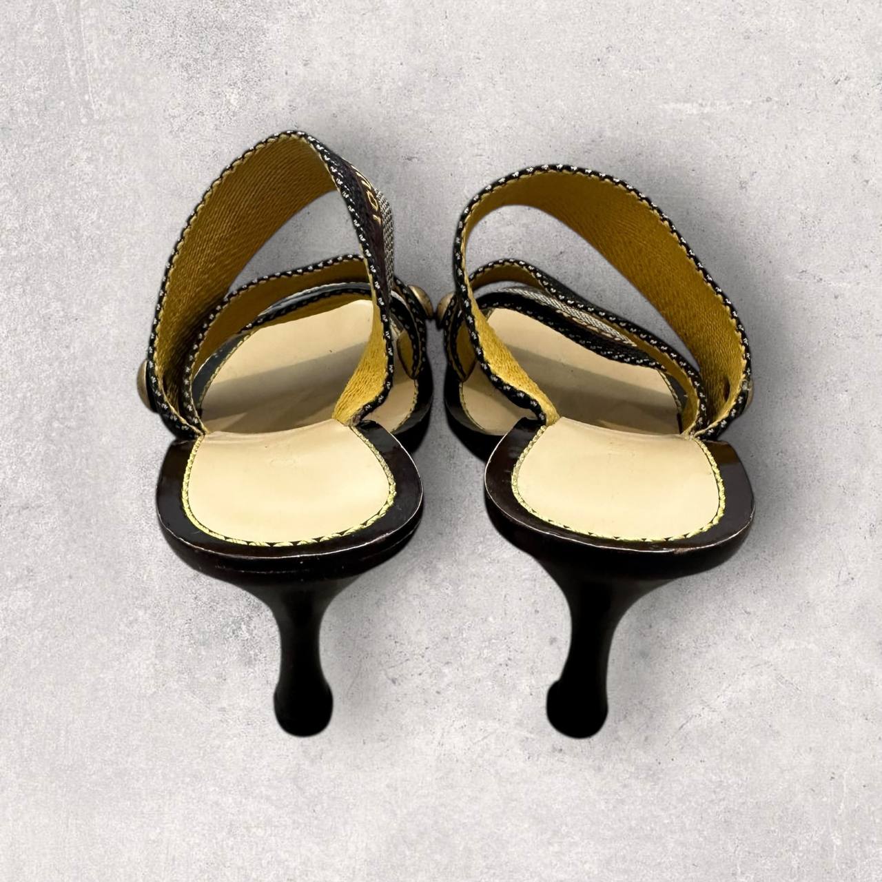 Authentic Louis Vuitton Canvas Strap Heels Size 37.5