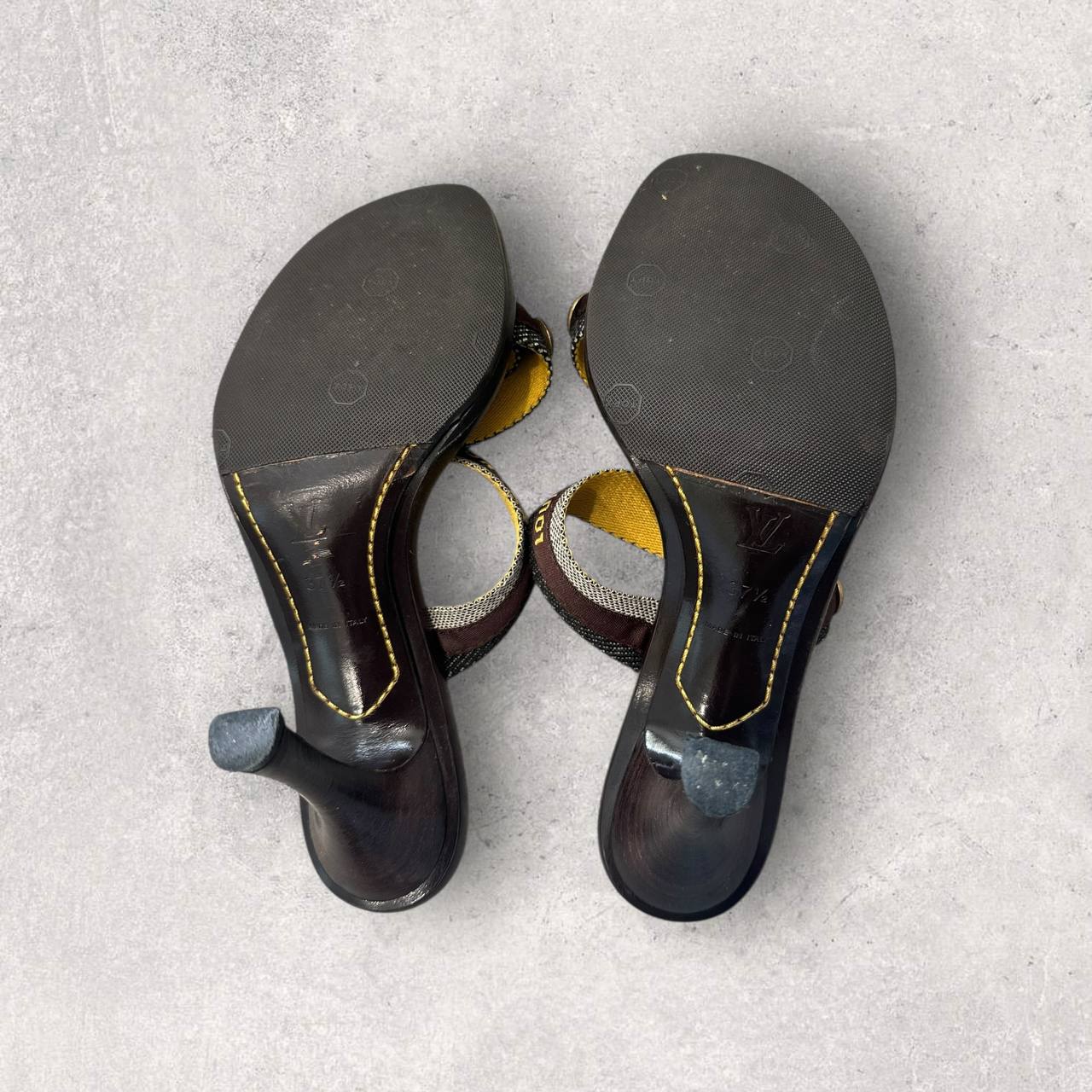 Authentic Louis Vuitton Canvas Strap Heels Size 37.5