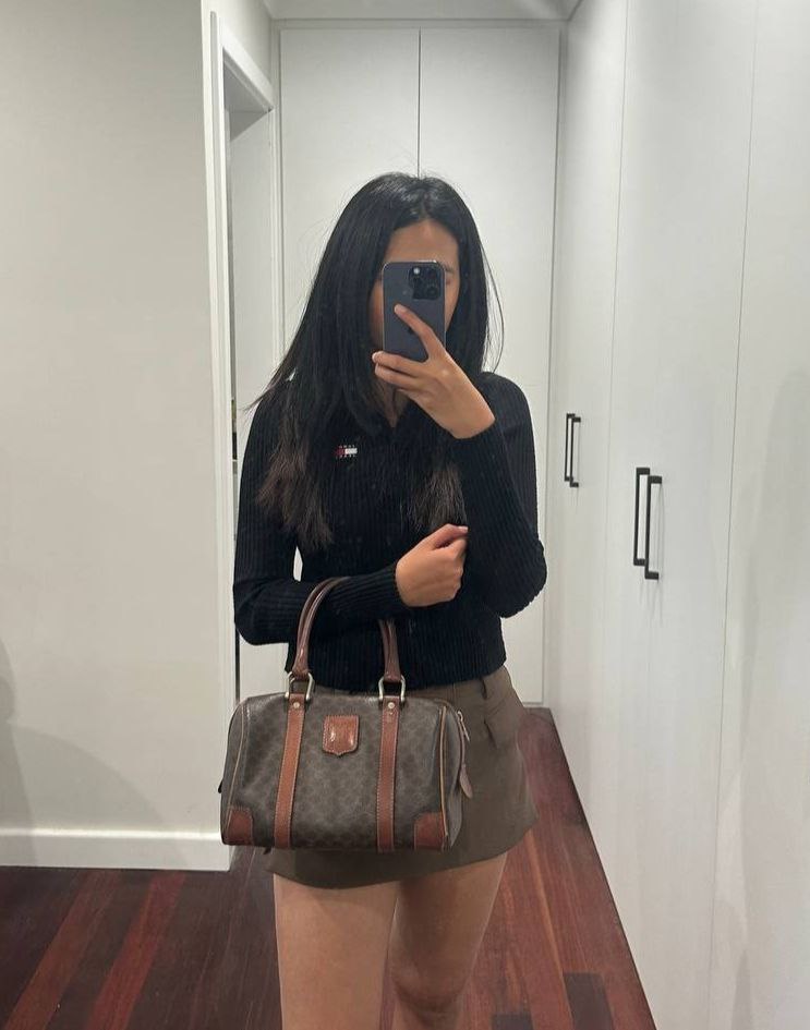 Authentic Vintage Celine Macadam Boston Bag