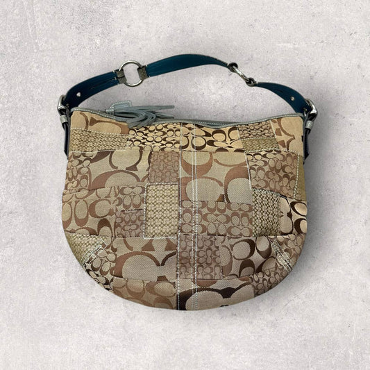 Authentic Vintage Coach Signature Patchwork Hobo Bag
