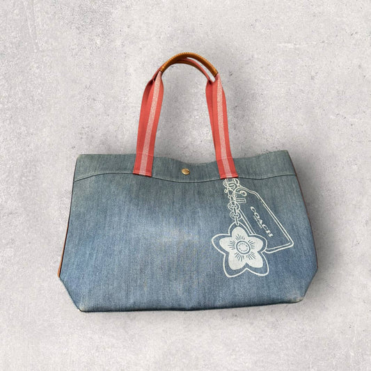 Authentic Vintage Coach Denim Tote Bag