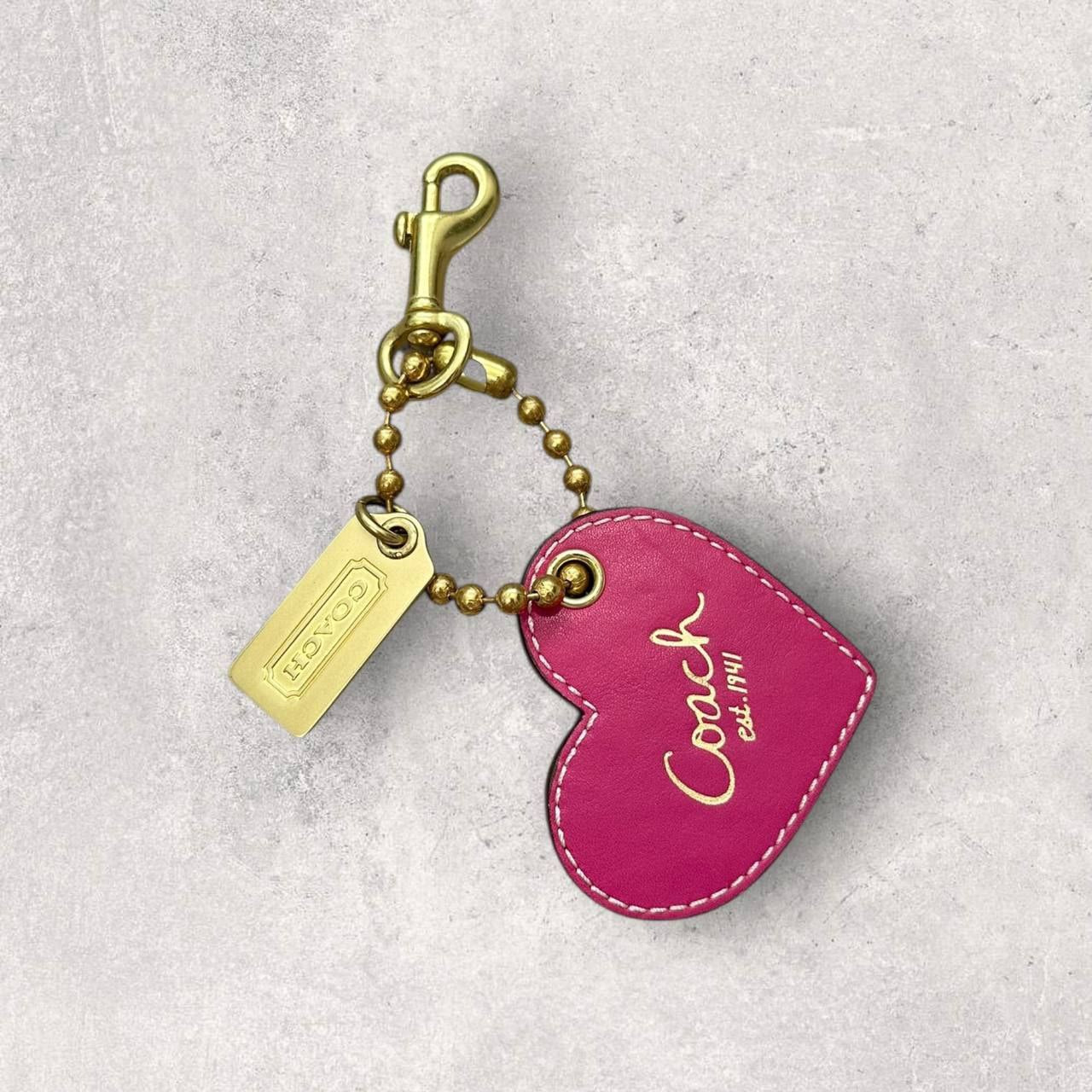 Authentic Coach Leather Heart Bag Charm