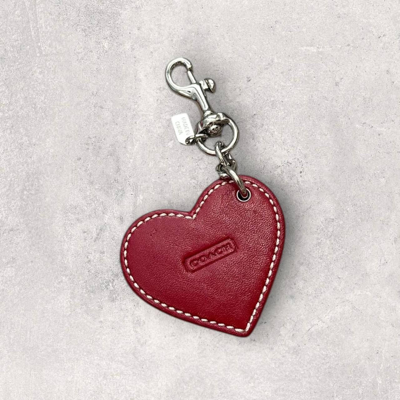 Authentic Coach Matte Leather Red Heart Bag Charm