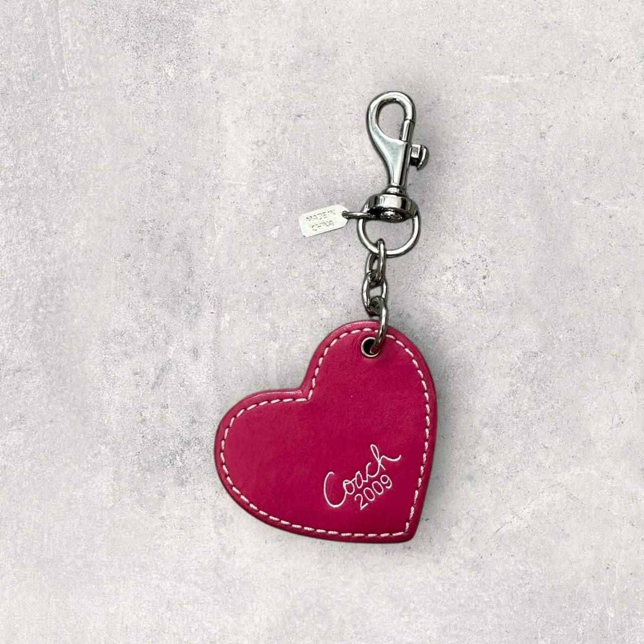 Authentic Coach Patent Leather Red Heart Bag Charm
