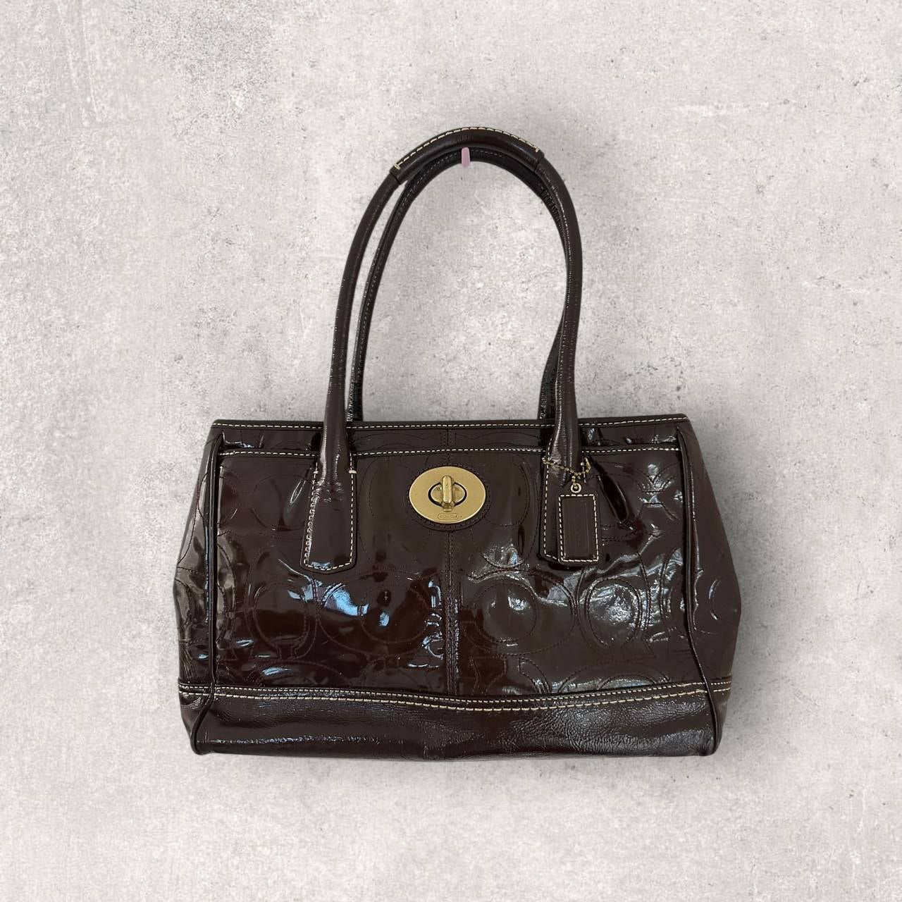 Authentic Vintage Coach Madeline Embossed Patent Leather Shoulder Bag
