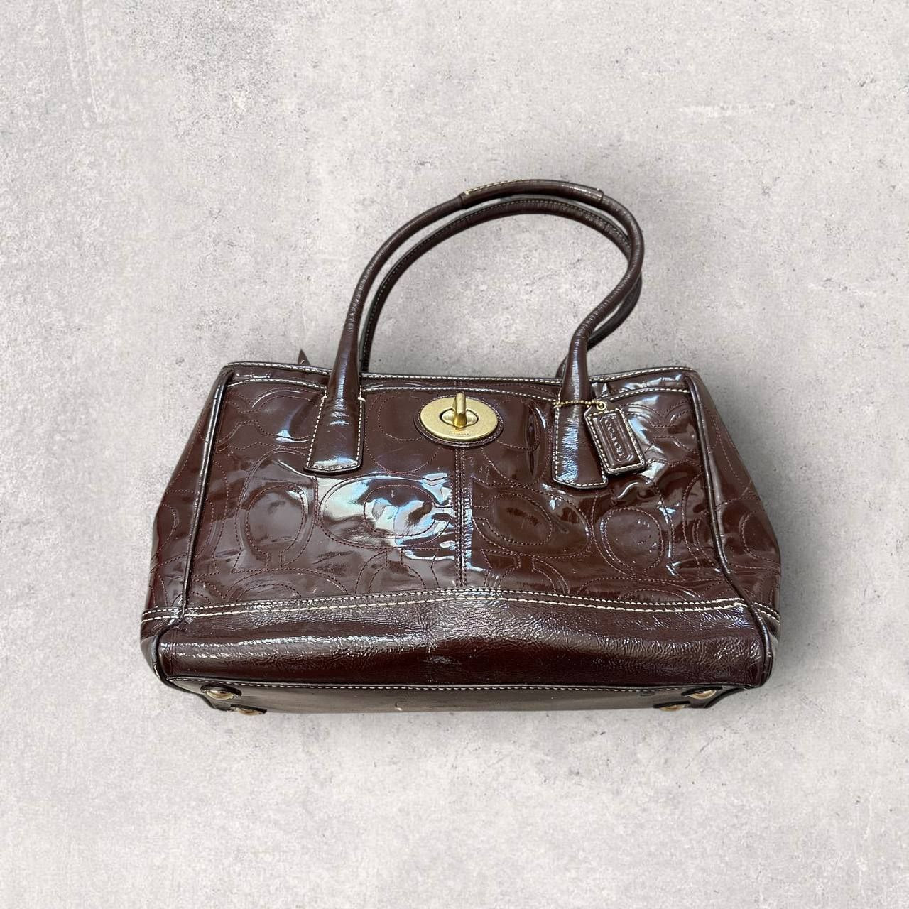 Authentic Vintage Coach Madeline Embossed Patent Leather Shoulder Bag
