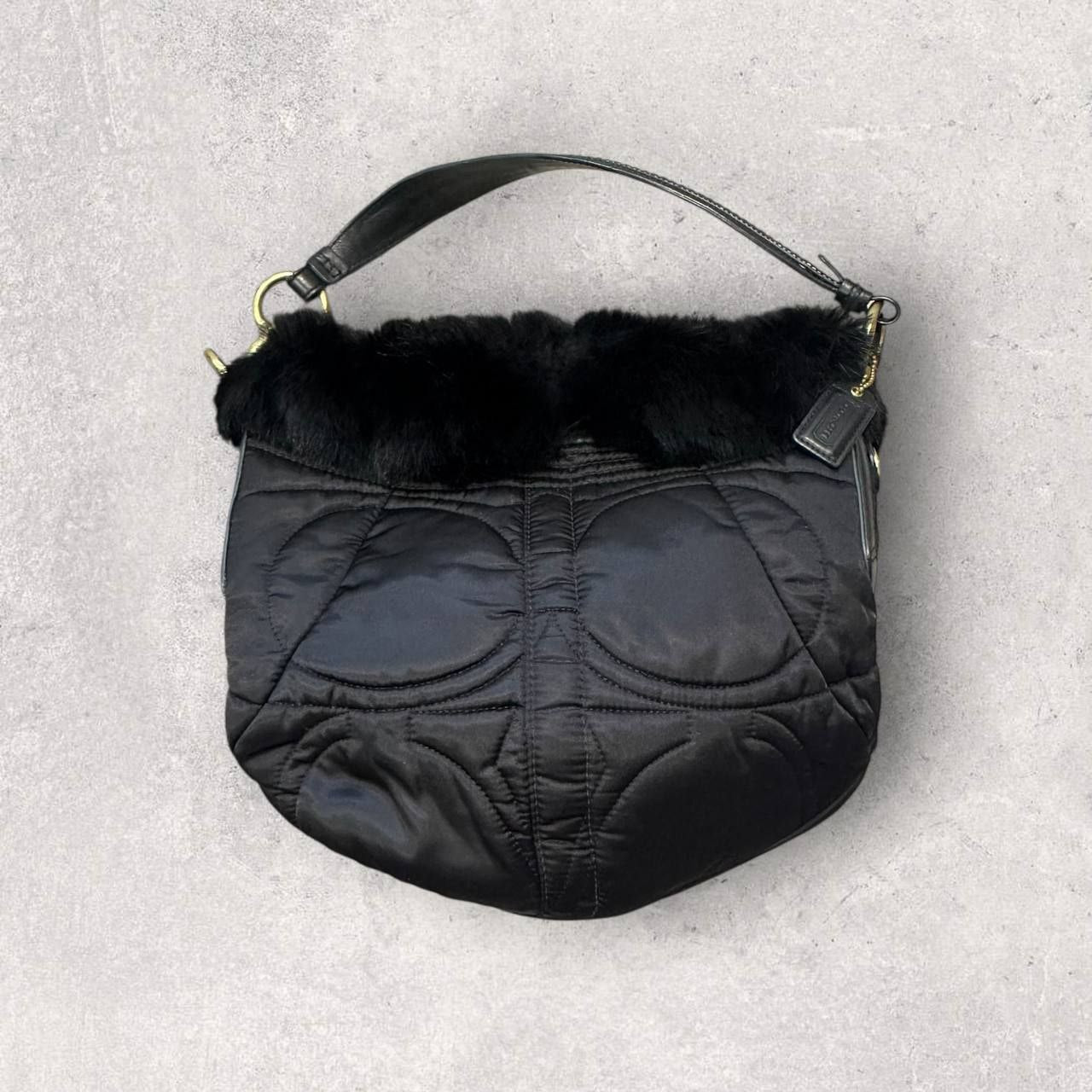 Authentic Vintage Coach Fur Ski Collection Shoulder Bag