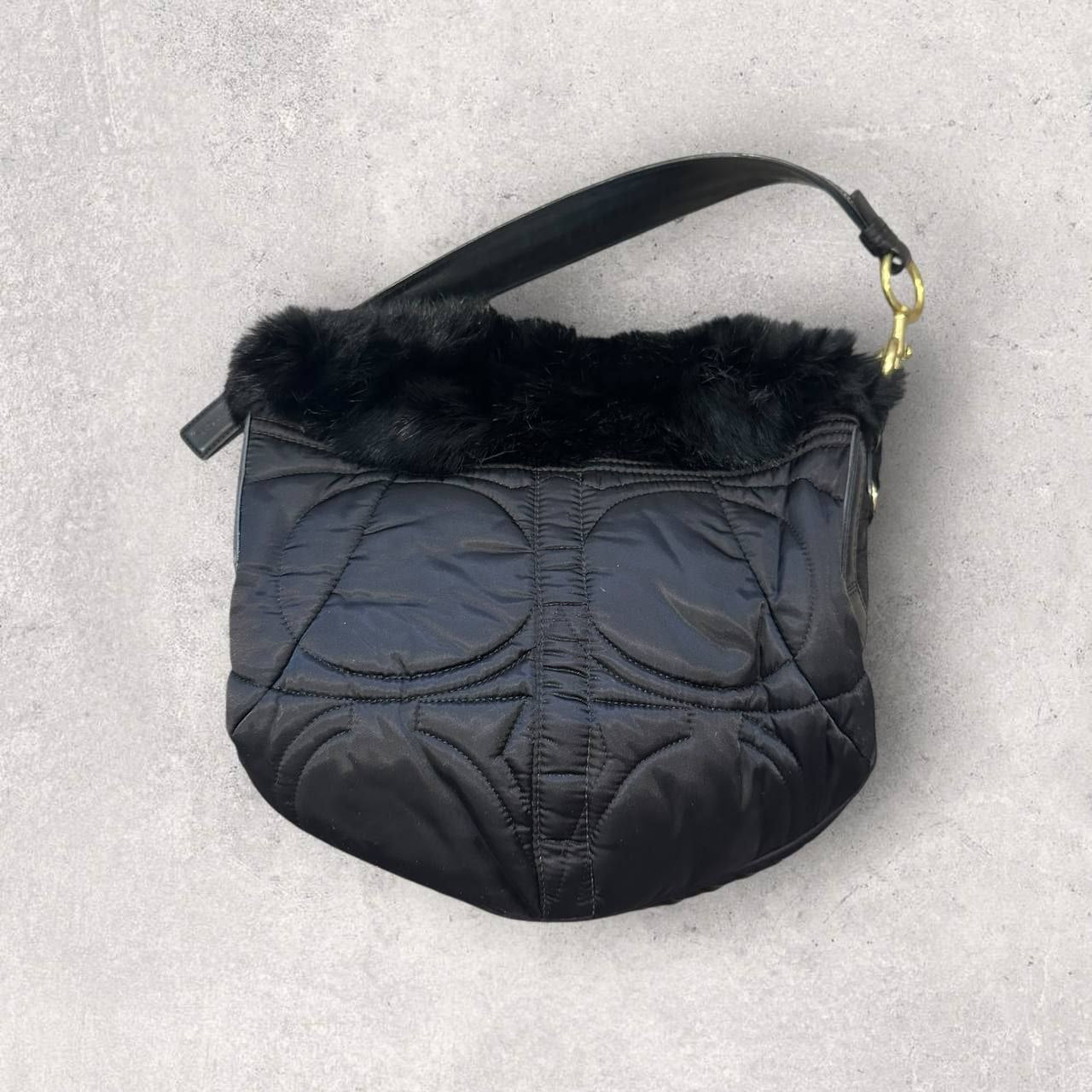 Authentic Vintage Coach Fur Ski Collection Shoulder Bag