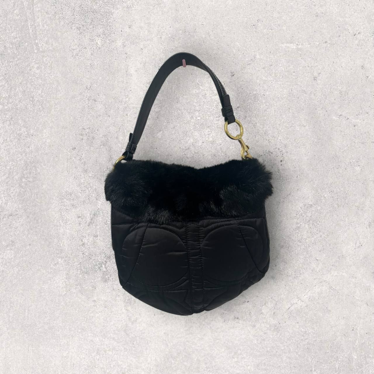 Authentic Vintage Coach Fur Ski Collection Shoulder Bag