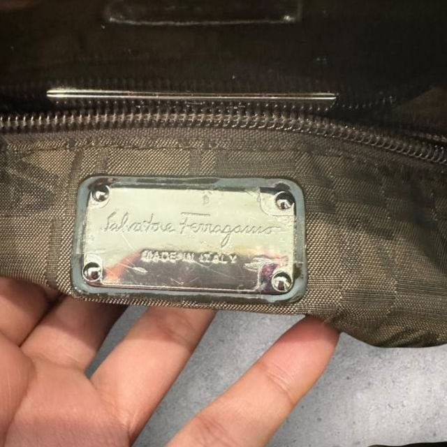 Authentic Vintage Salvatore Ferragamo Marisa Patent Leather Shoulder Bag