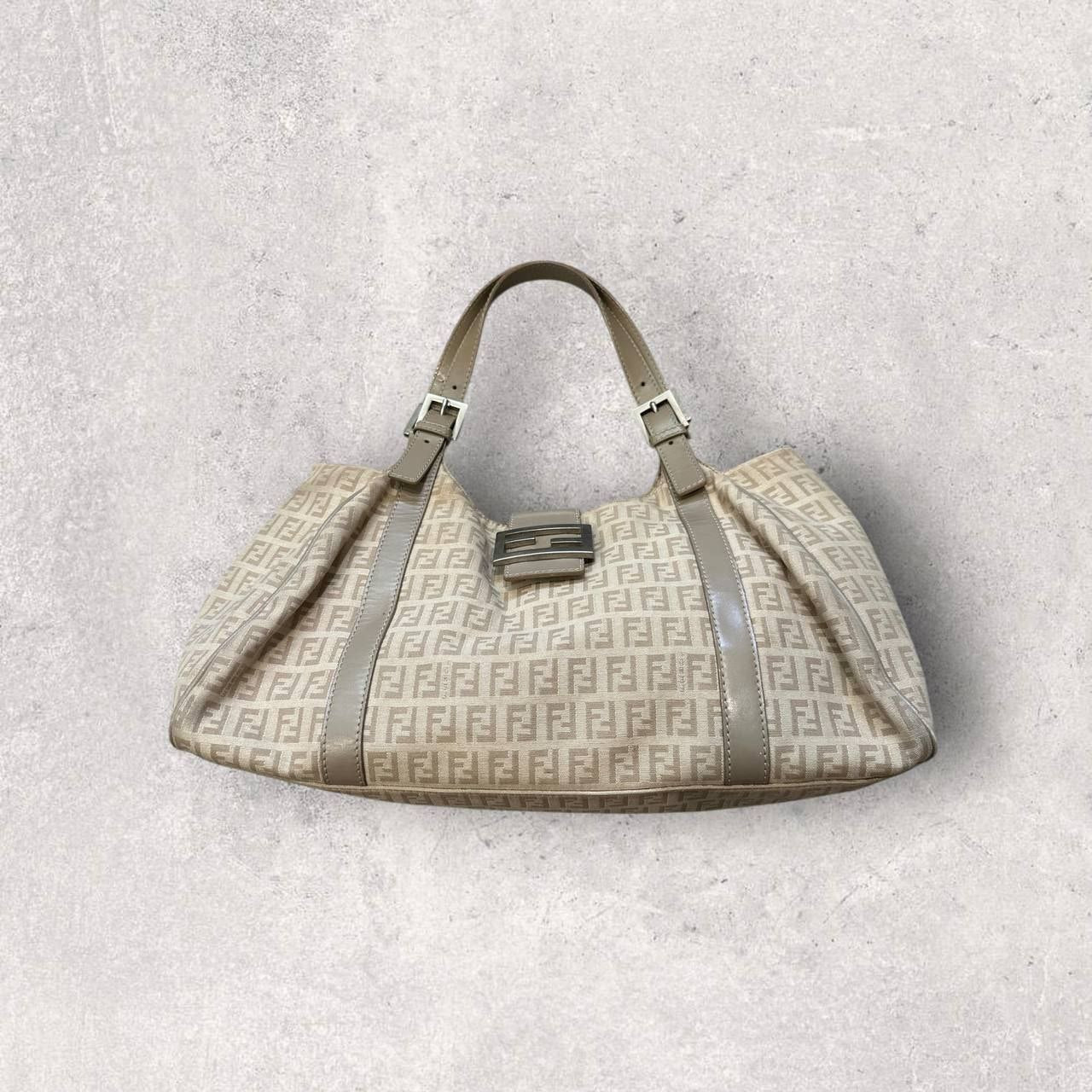 Authentic Vintage Fendi Zucchino Piccola Shoulder Bag