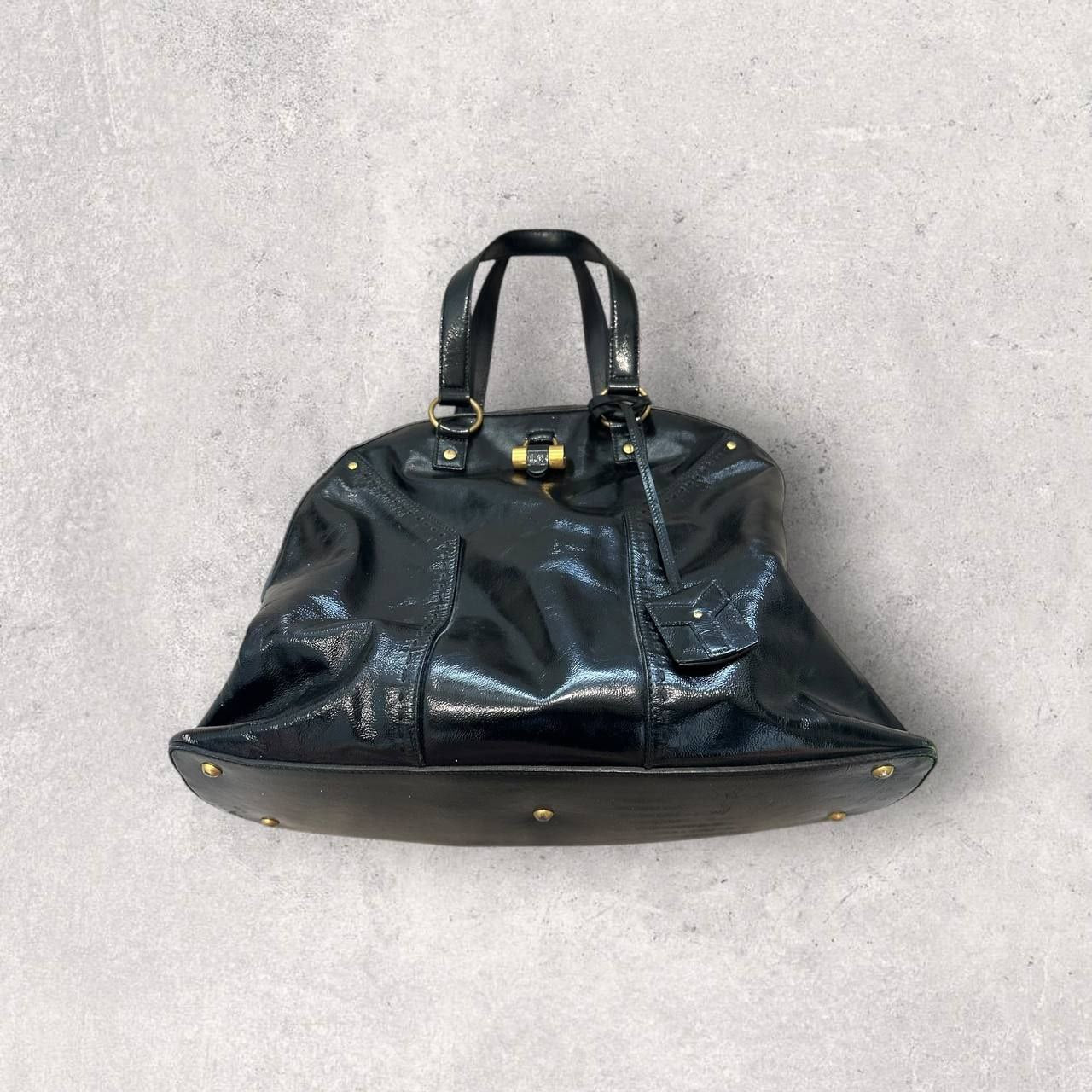 Authentic Vintage YSL Muse Patent Leather Shoulder Bag Large Size