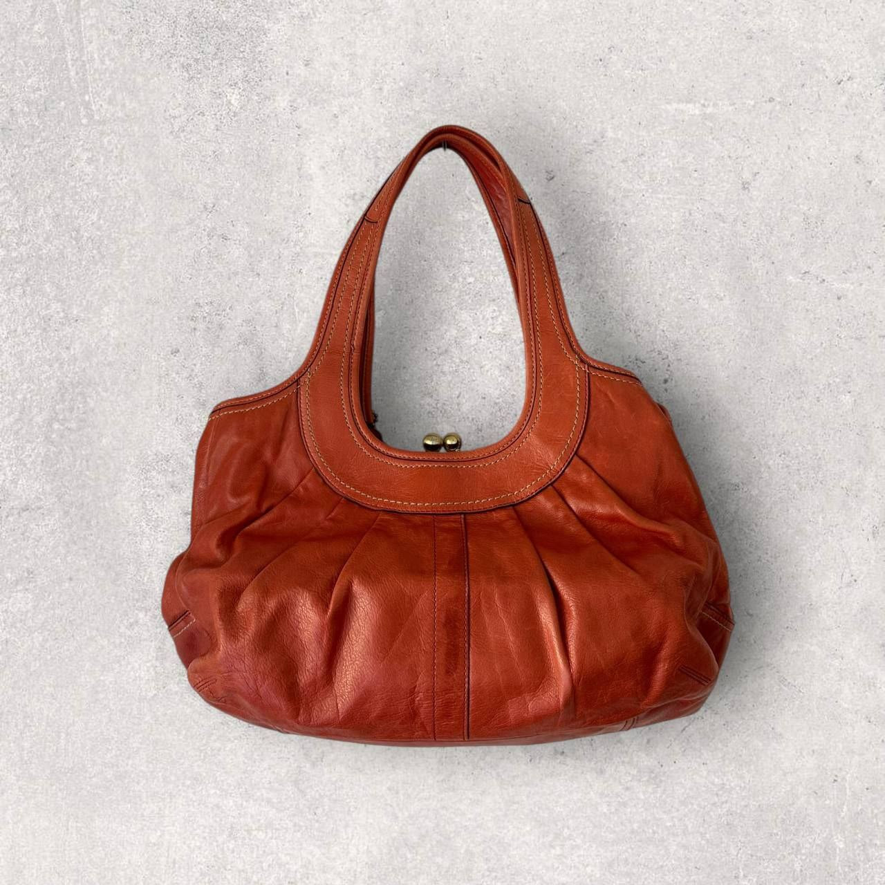 Authentic Vintage Coach Ergo Kisslock Patent Leather Shoulder Bag
