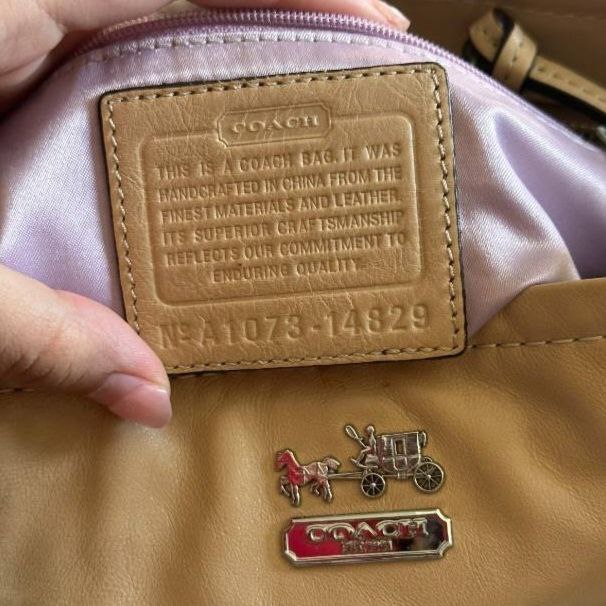 Authentic Vintage Coach Gallery Signature Shoulder Bag with Bag Charm