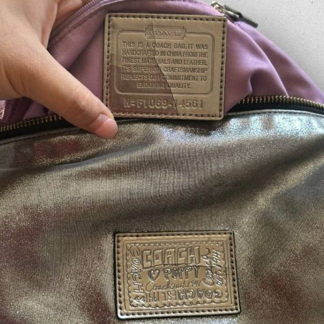 Authentic Vintage Coach Poppy Silver Hobo Bag