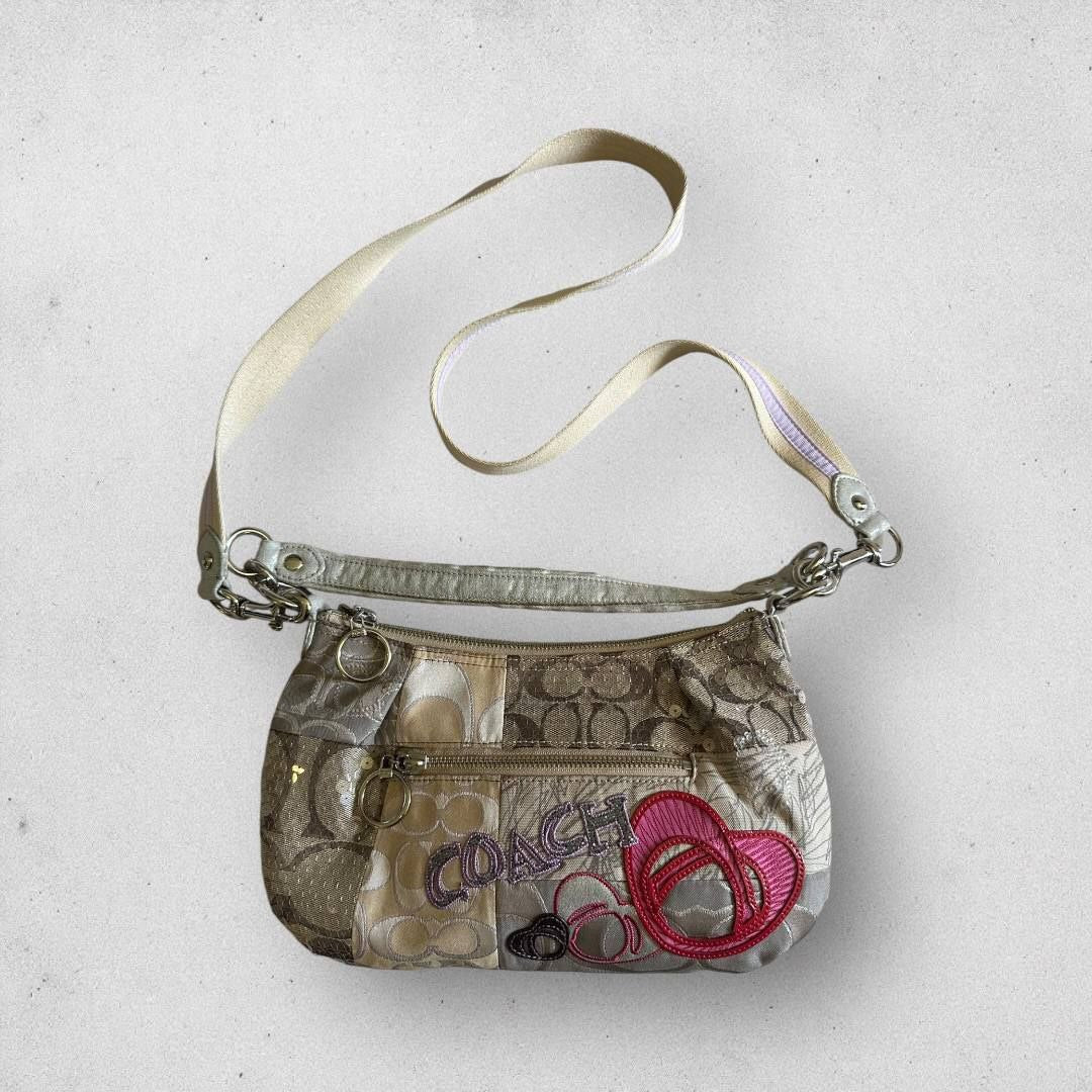 Authentic Vintage Coach Poppy Patchwork Shoulder Bag