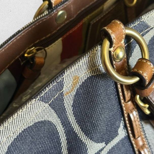 Authentic Vintage Coach Signature Denim Tote Bag