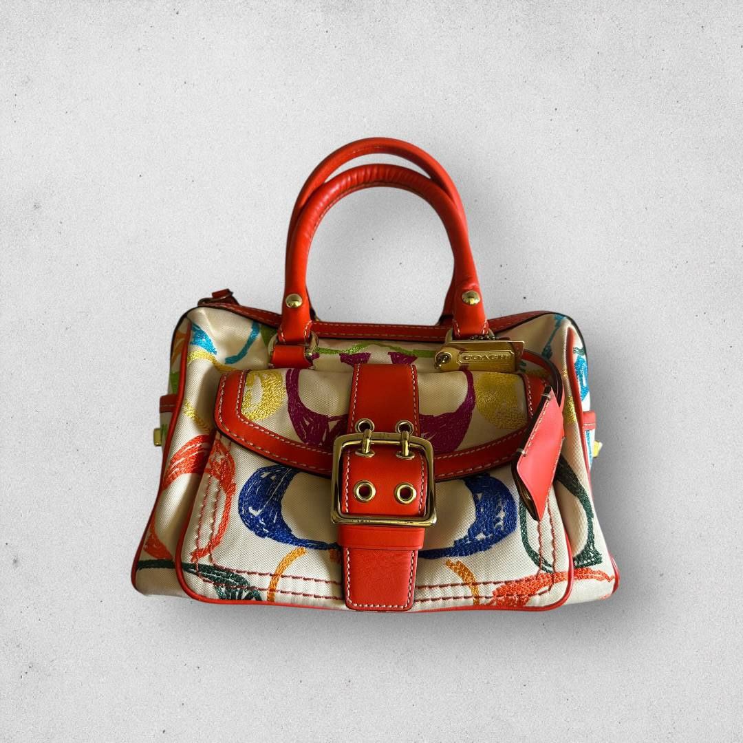Authentic Vintage Coach Scribble Satchel Shoulder Bag Rare
