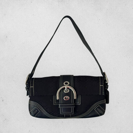 Authentic Vintage Coach Soho Flap Signature Shoulder Bag