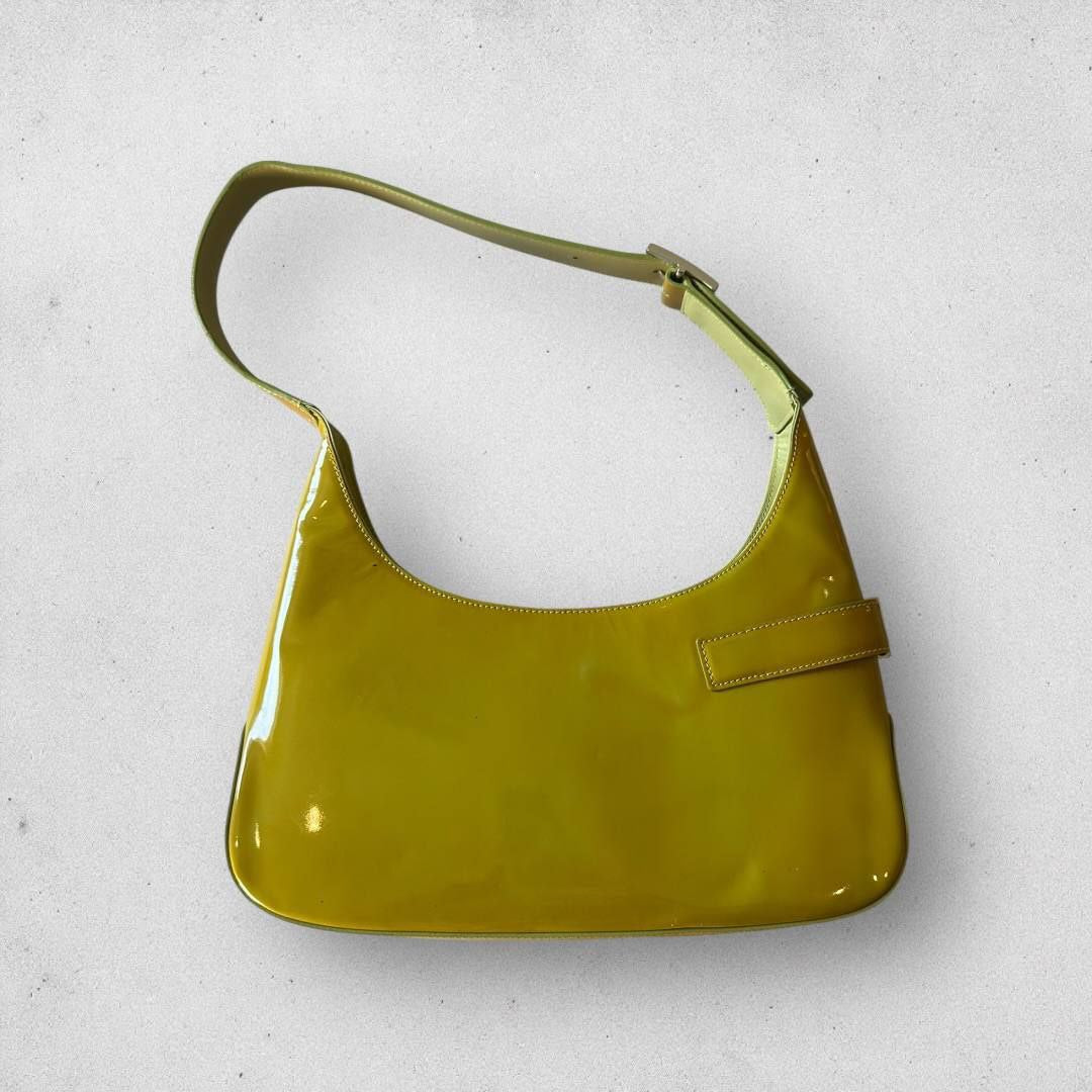 Authenic Vintage Ferragamo Gancini Patent Leather Shoulder Bag