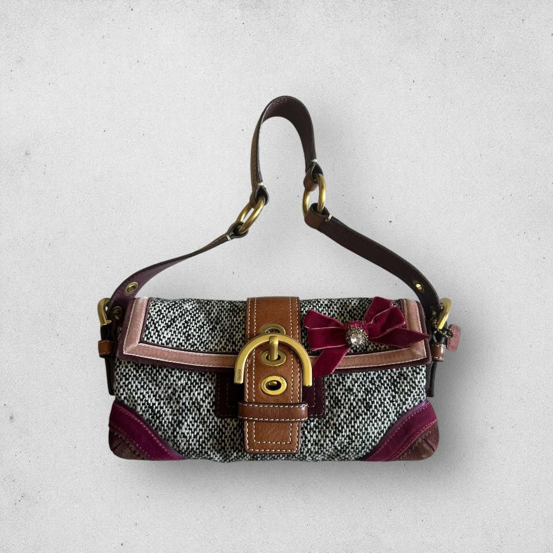 Authentic Vintage Coach Soho Flap Limited Edition Suede Shoulder Bag