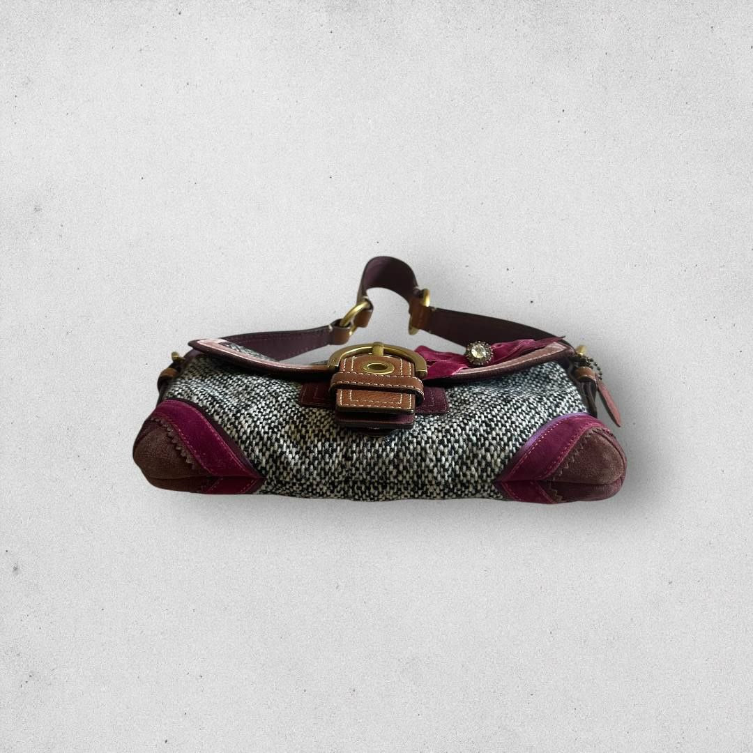 Authentic Vintage Coach Soho Flap Limited Edition Suede Shoulder Bag