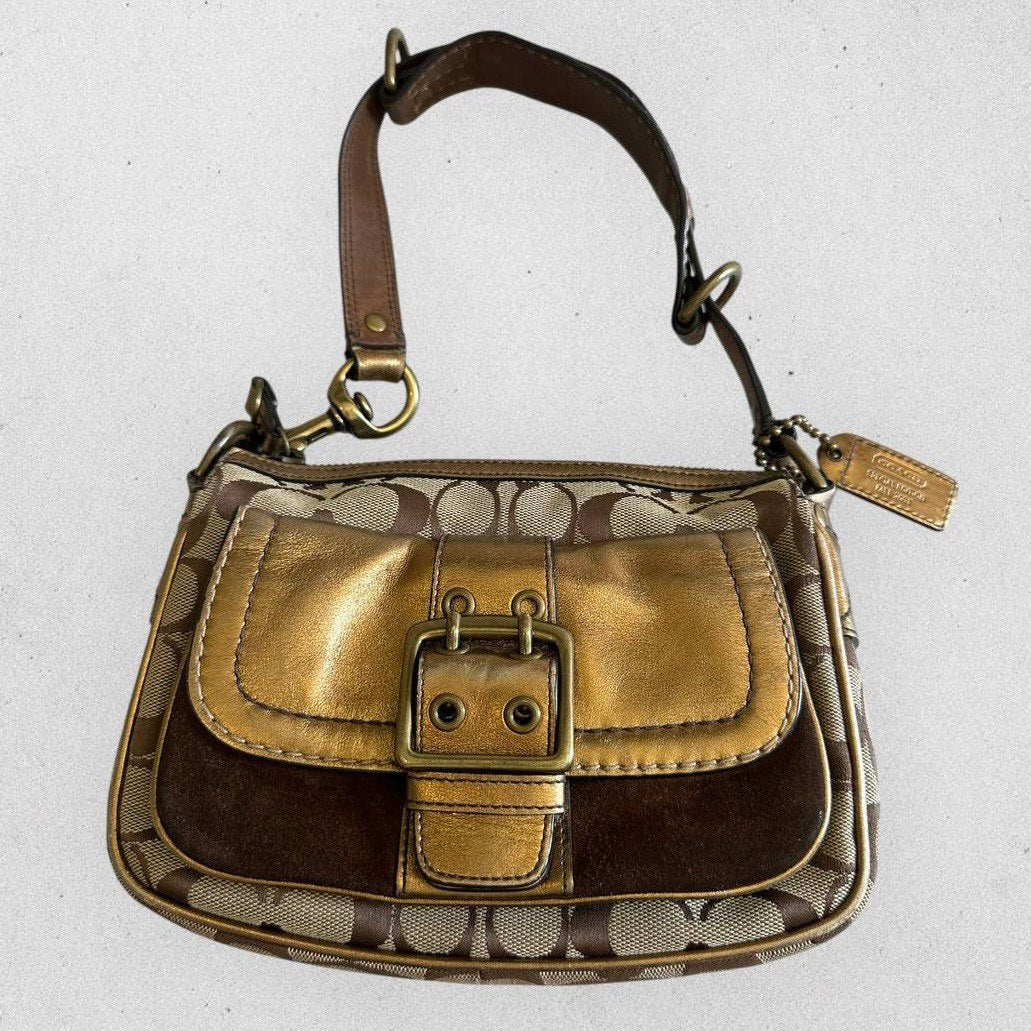 Authentic Vintage Coach Signature Buckle Shoulder Bag