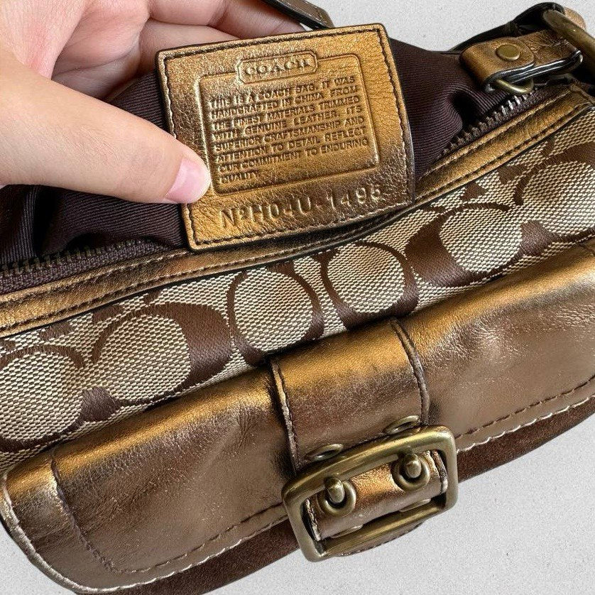 Authentic Vintage Coach Signature Buckle Shoulder Bag