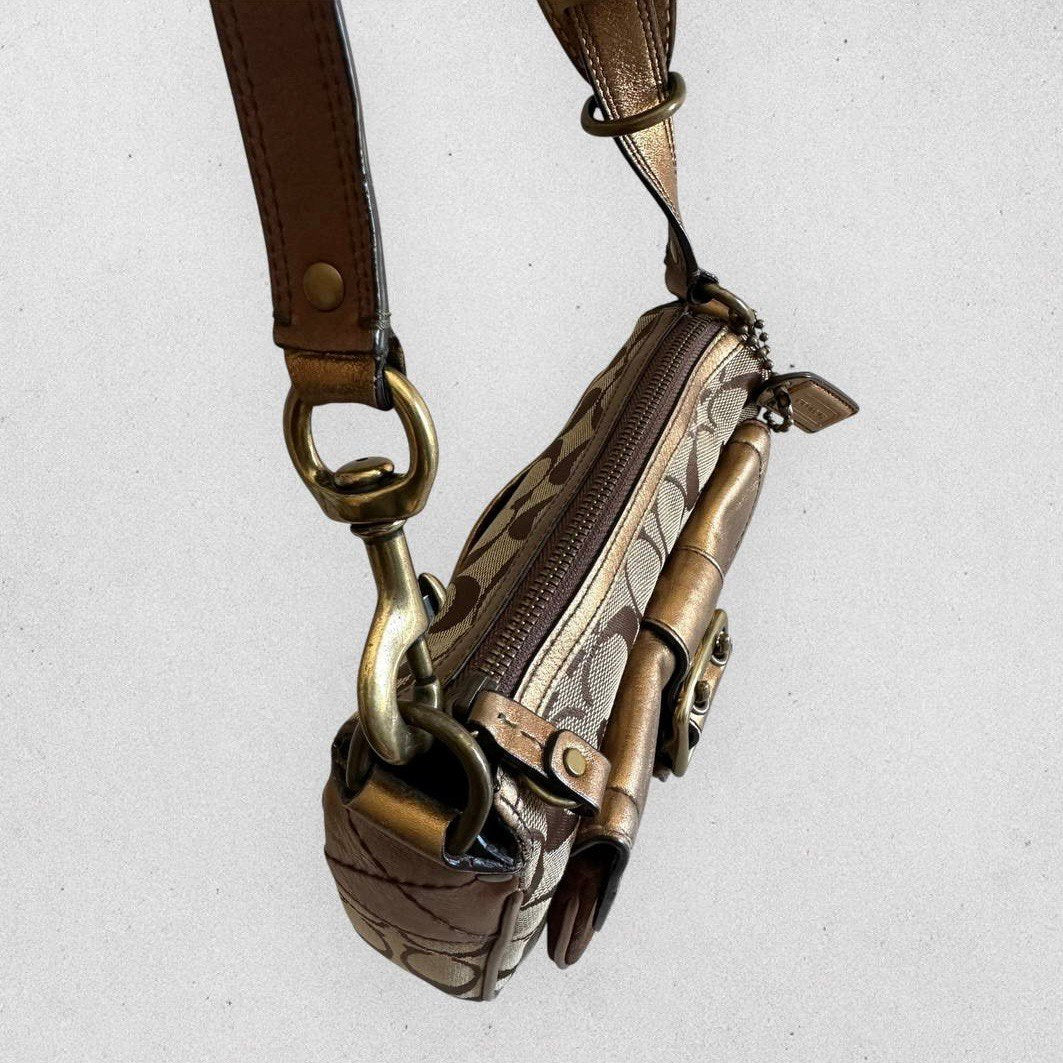 Authentic Vintage Coach Signature Buckle Shoulder Bag