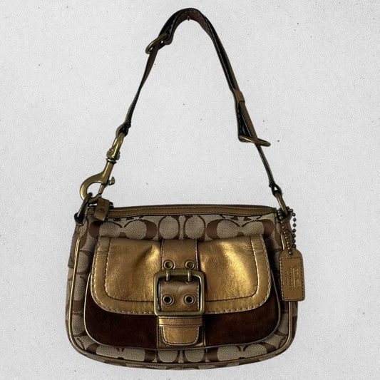Authentic Vintage Coach Signature Buckle Shoulder Bag